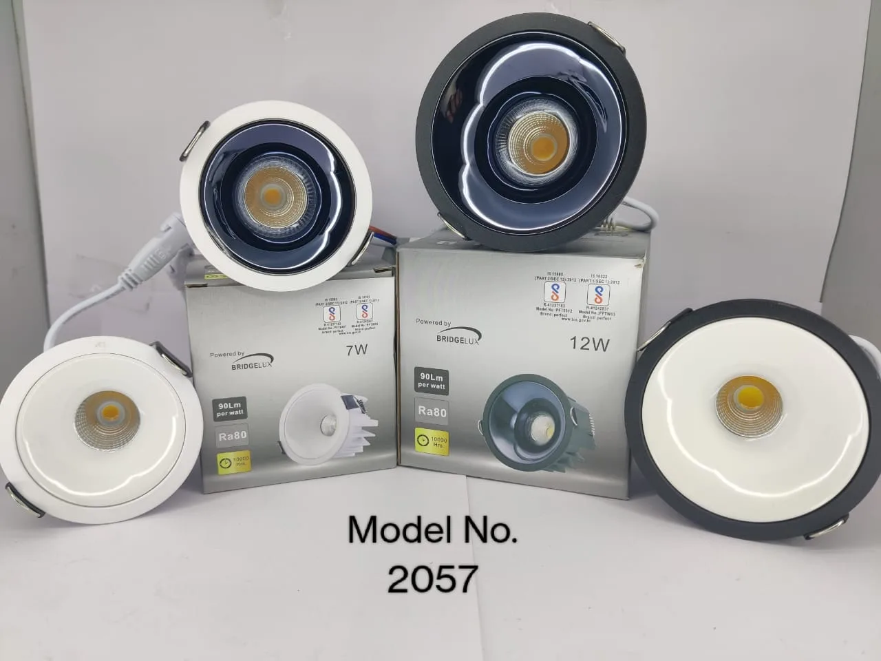 COB downlight model 2057 with navy and white finish options