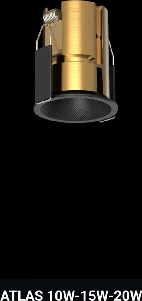 Recessed downlight with black body and gold inner reflector