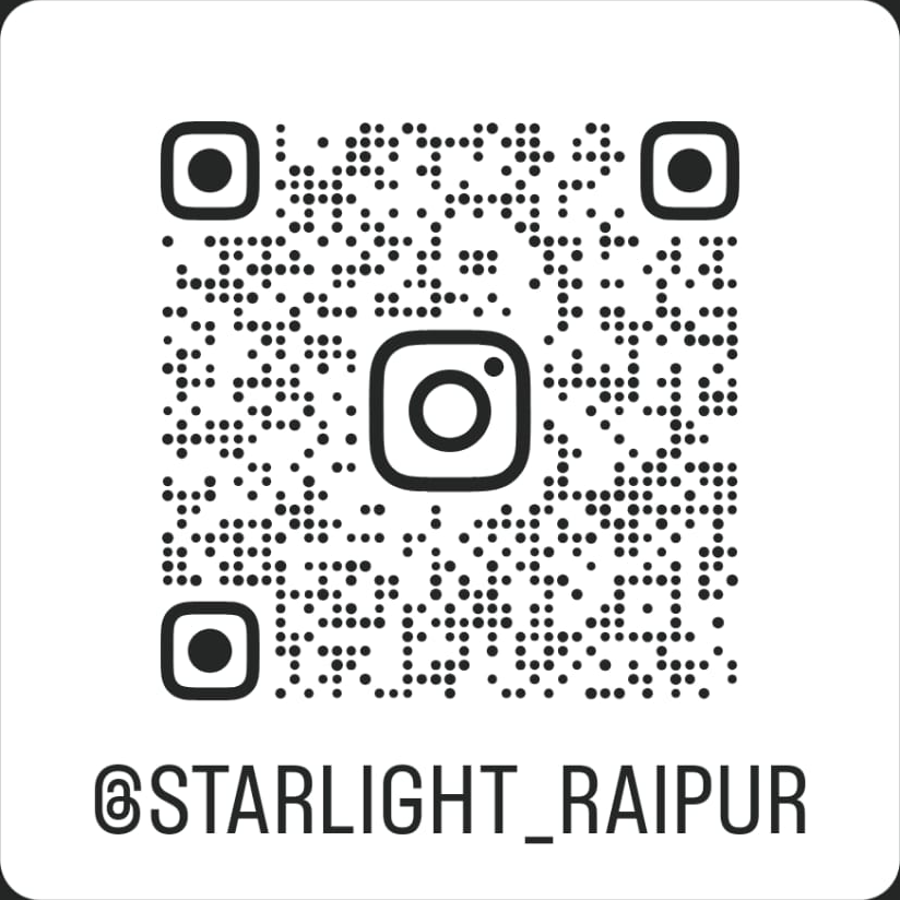 QR code linking to the Starlight Raipur Instagram profile