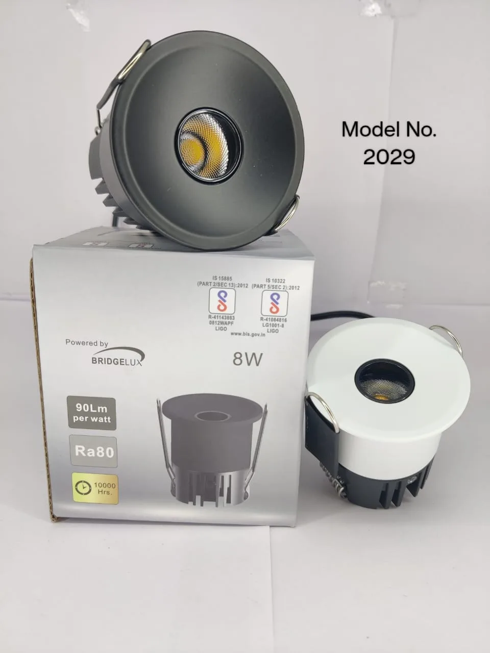 COB downlight model 2029 shown with retail packaging