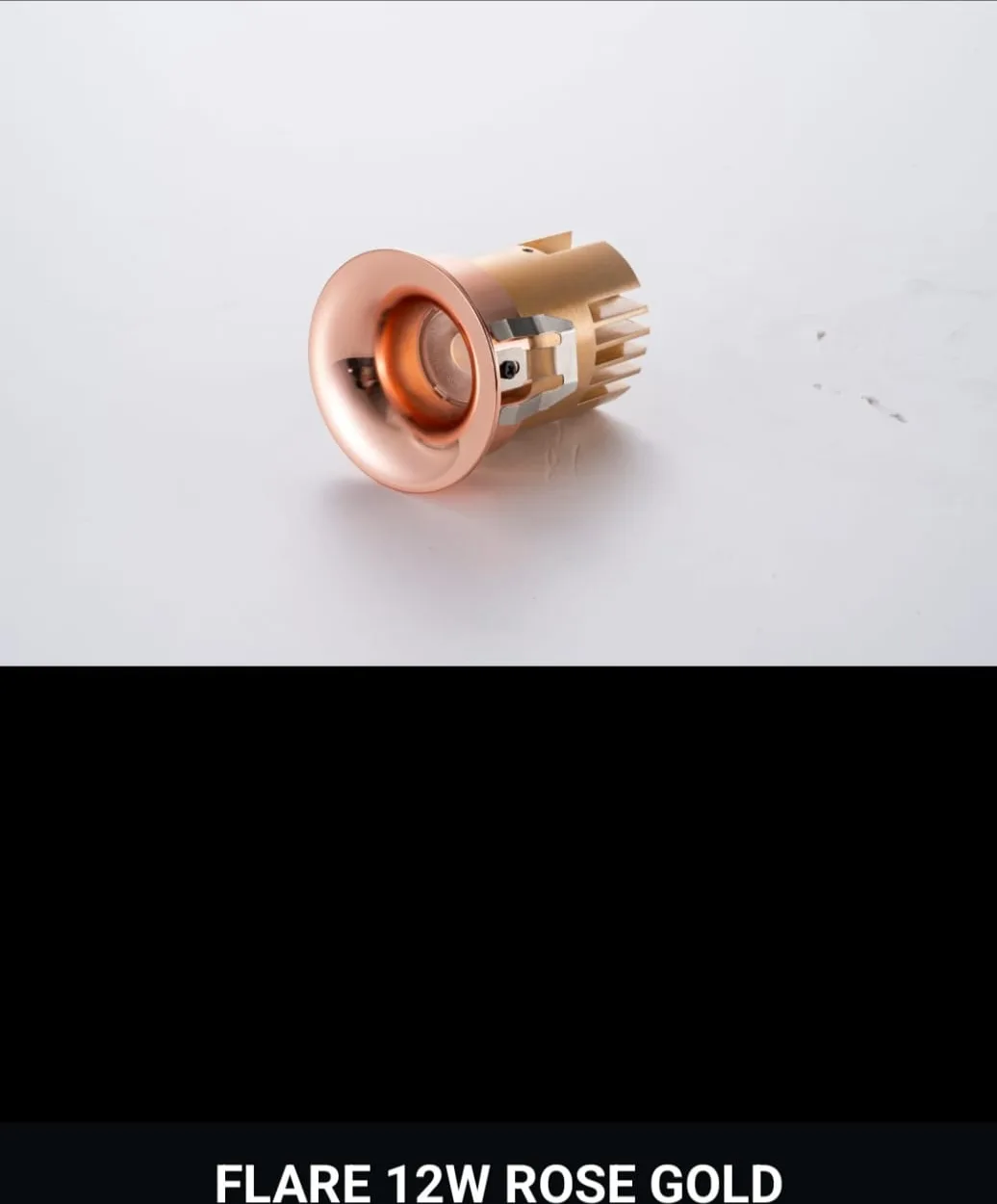 Flare recessed spotlight in rose gold finish