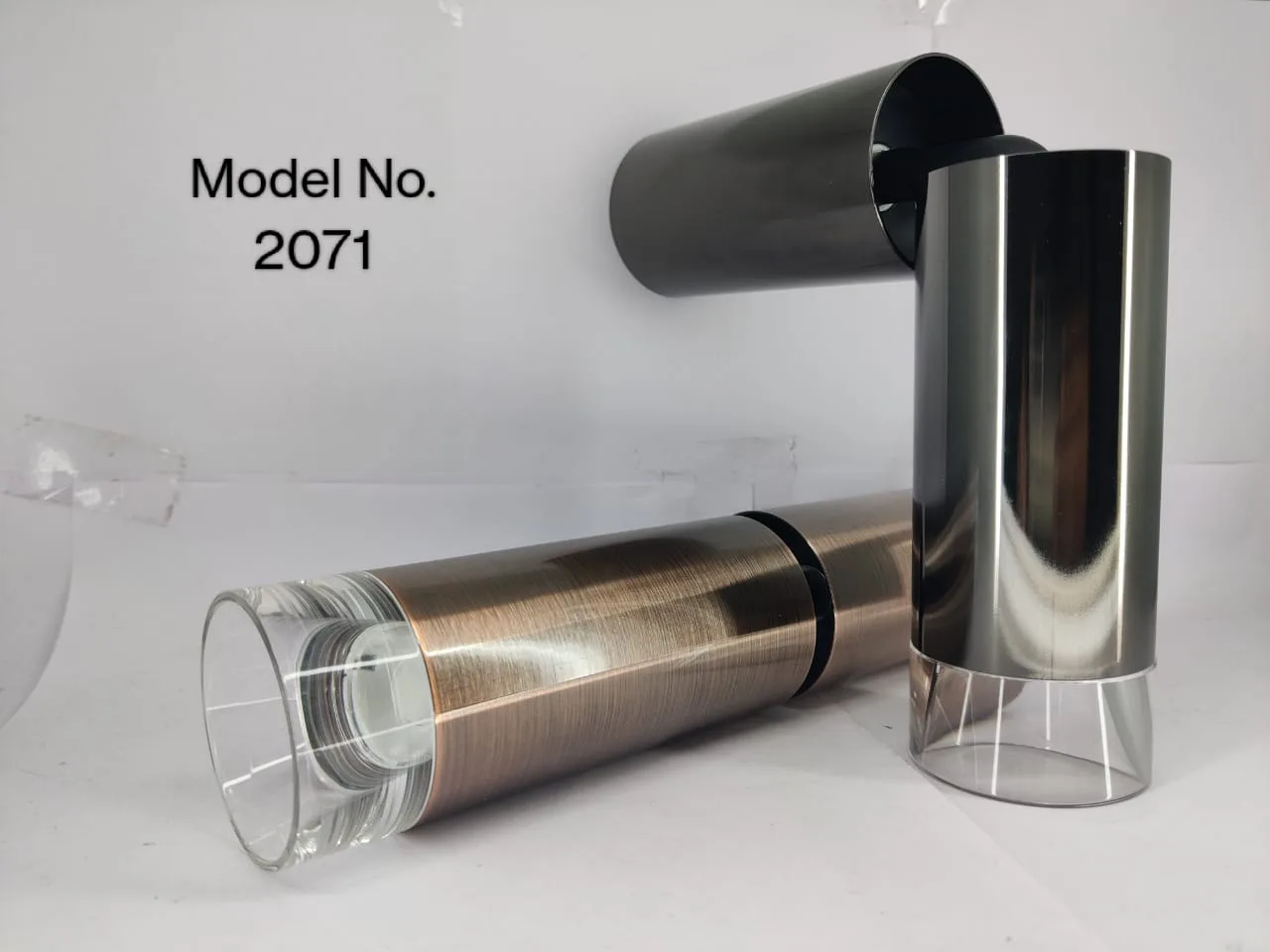 Surface cylinder lights in black and polished chrome finish