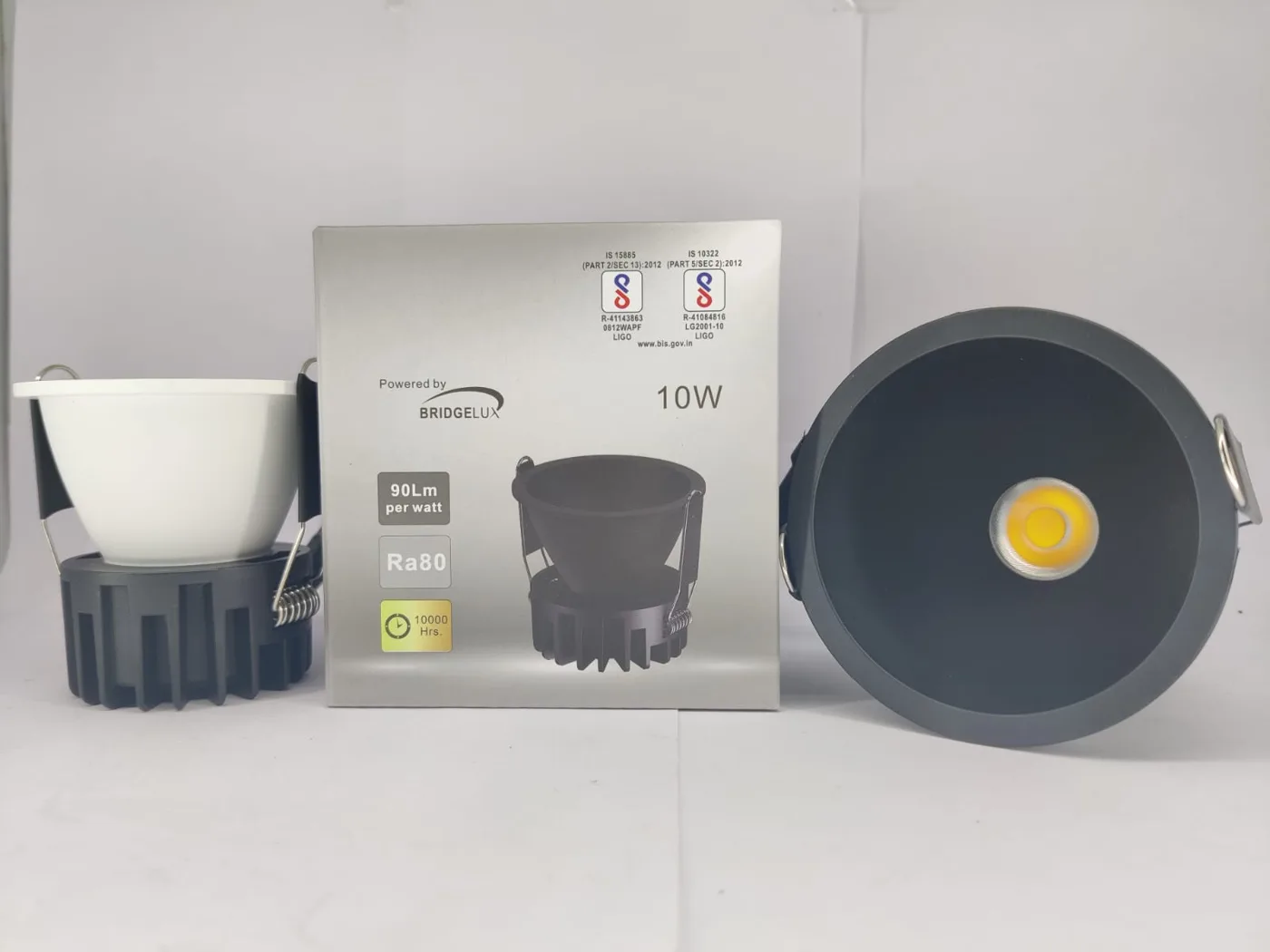 COB downlight 10W series with white and dark grey finishes