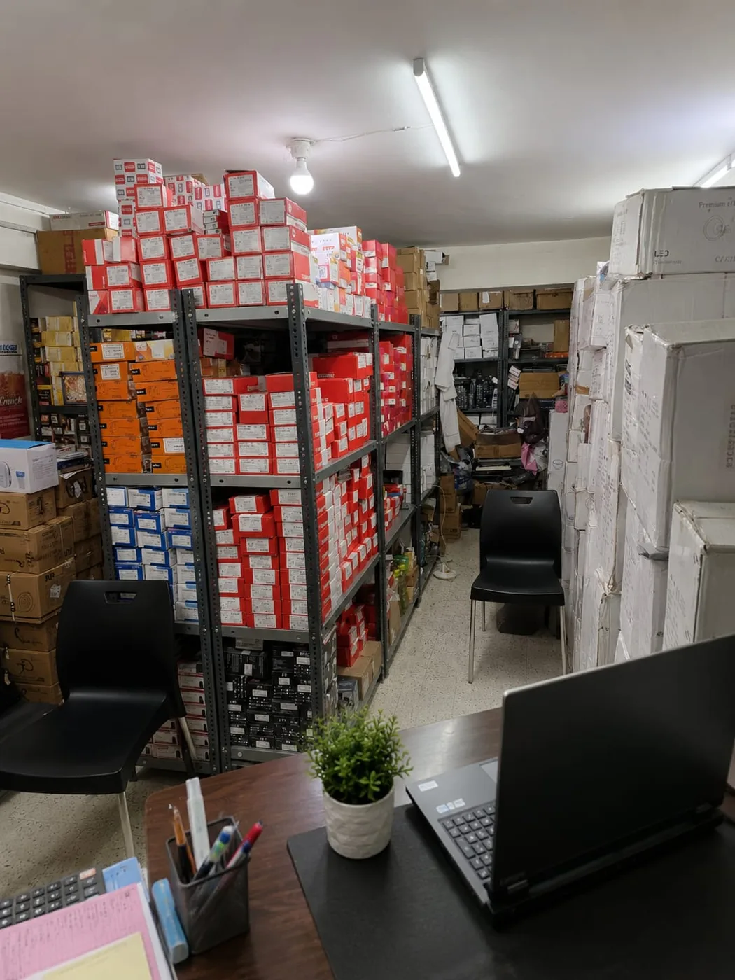 Lighting product stock and display area at Starlight Raipur