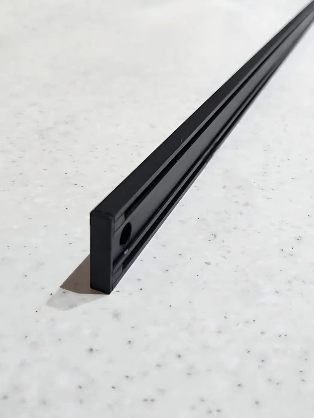 Black recessed aluminium LED profile light section
